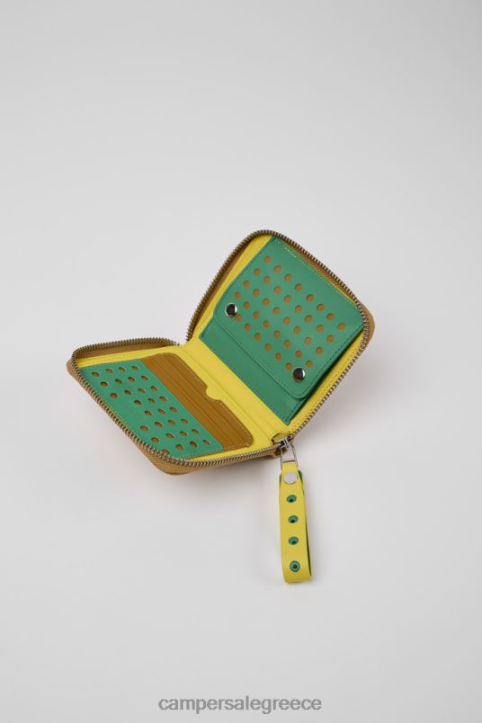 mosa καφέ και κίτρινο δερμάτινο πορτοφόλι νέες παραλαβές Camper V20TF1782 καφέ