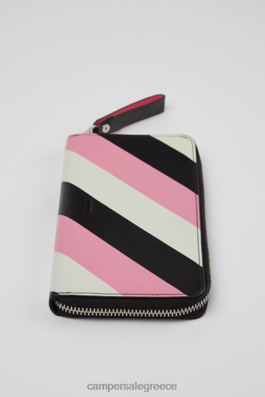 αποκλειστικό mosa μεγάλο δερμάτινο πορτοφόλι μαύρο ροζ και λευκό Camper V20TF1867 μαύρος