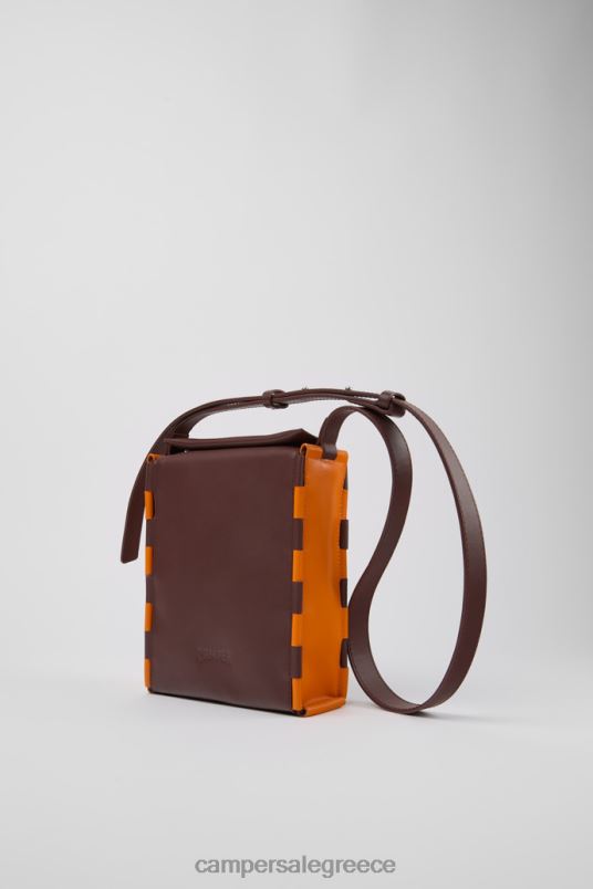 τσαντάκια ντιζάιν γραβάτα τσάντα χιαστί σε μπορντό και πορτοκαλί χρώμα Camper V20TF1764 Βουργουνδία