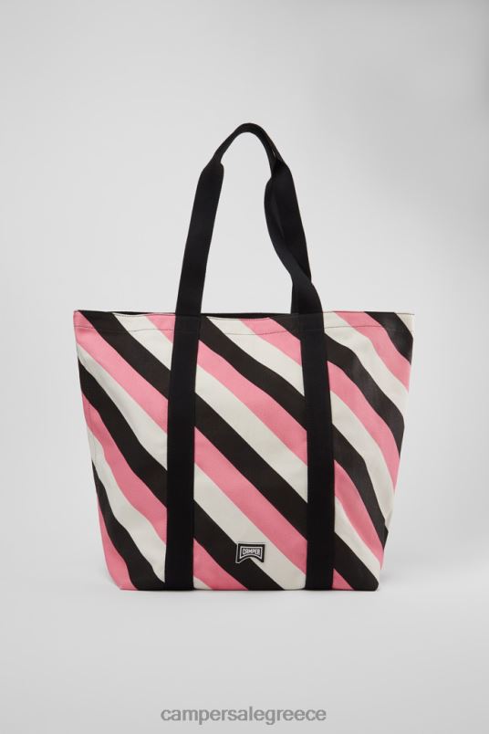 αποκλειστική τσάντα από ανακυκλωμένο βαμβακερό ροζ και άσπρο μαύρο Camper V20TF1862 μαύρος