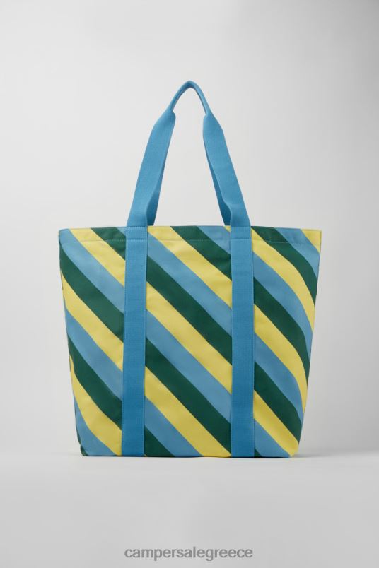 ado κίτρινο μπλε και πράσινο ανακυκλωμένο βαμβακερό tote bag νέες παραλαβές Camper V20TF1863 κίτρινος