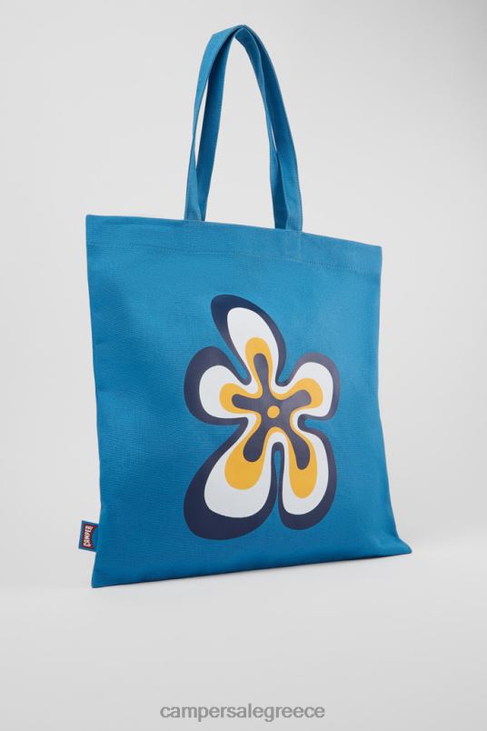 conmigo blue ανακυκλωμένο βαμβακερό tote bag νέες παραλαβές Camper V20TF1865 μπλε