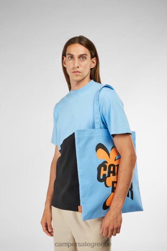 τσάντα tote design conmigo μπλε πορτοκαλί και μαύρο Camper V20TF1768 μπλε