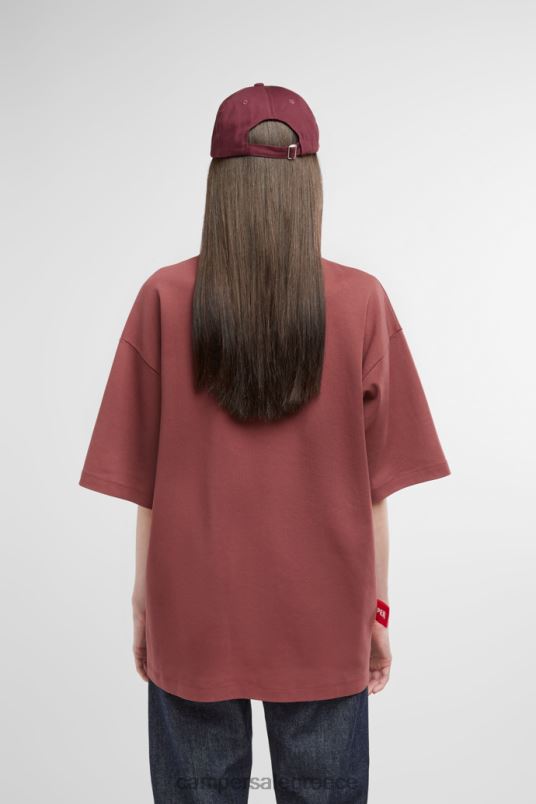 μπλουζάκι μπορντό μπλουζάκι με λογότυπο Camper V20TF1844 Βουργουνδία