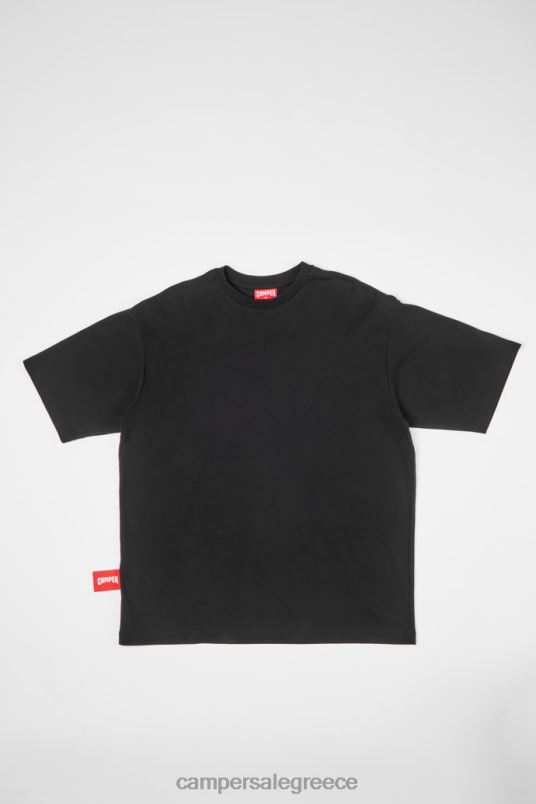 αποκλειστικό μπλουζάκι μαύρο μπλουζάκι με στάμπα αλόγου στο πίσω μέρος Camper V20TF1850 μαύρος