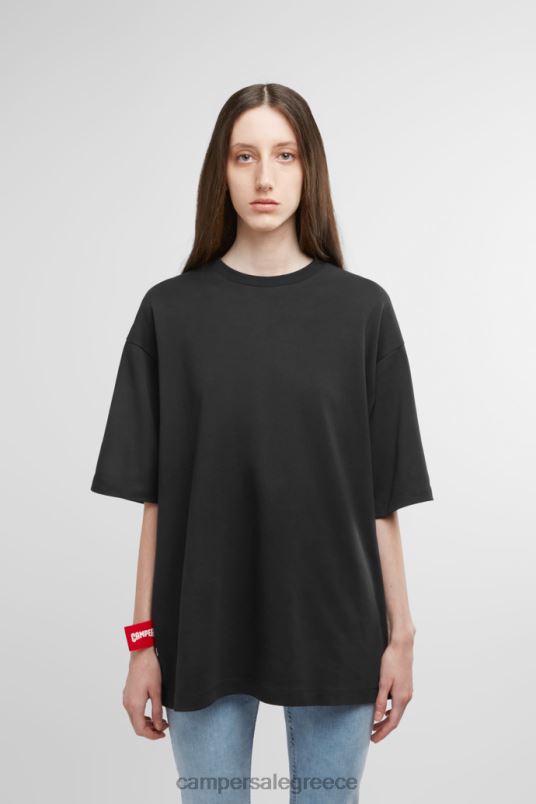 αποκλειστικό μπλουζάκι μαύρο μπλουζάκι με στάμπα αλόγου στο πίσω μέρος Camper V20TF1850 μαύρος