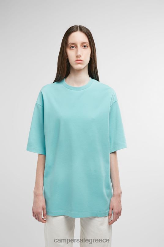 μπλουζάκι σιέλ μπλουζάκι με στάμπα γαϊδουριού νέες παραλαβές Camper V20TF1851 μπλε