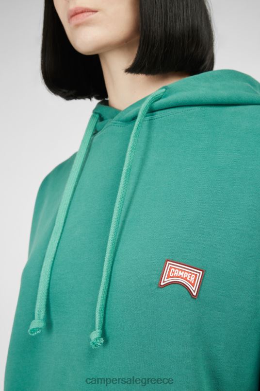 design φούτερ με φούτερ με πράσινη και λευκή στάμπα unisex Camper V20TF1833 πράσινος