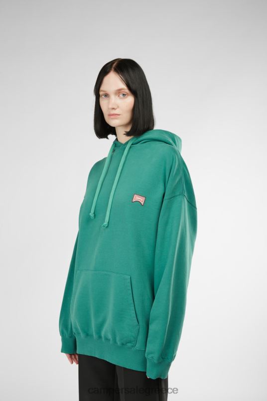 design φούτερ με φούτερ με πράσινη και λευκή στάμπα unisex Camper V20TF1833 πράσινος