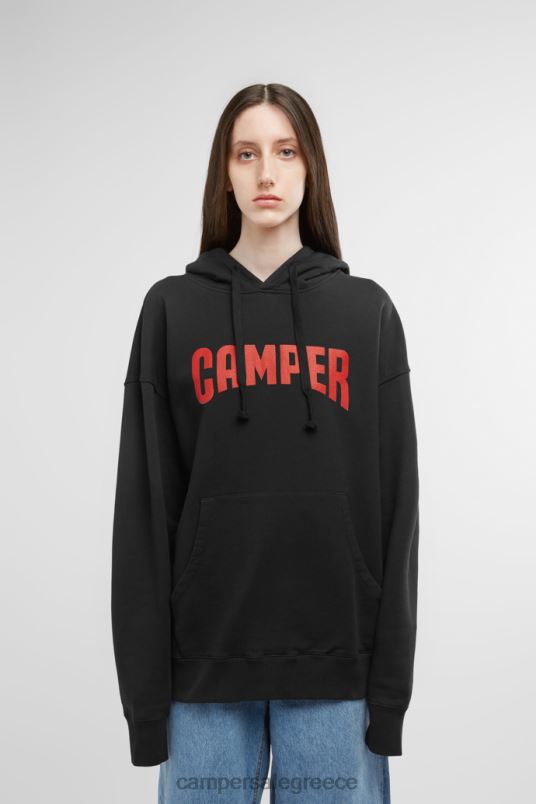 hoodie μαύρο hoodie με λογότυπο Camper V20TF1842 μαύρος