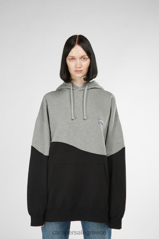 hoodie γκρι και μαύρο unisex hoodie νέες παραλαβές Camper V20TF1835 γκρί