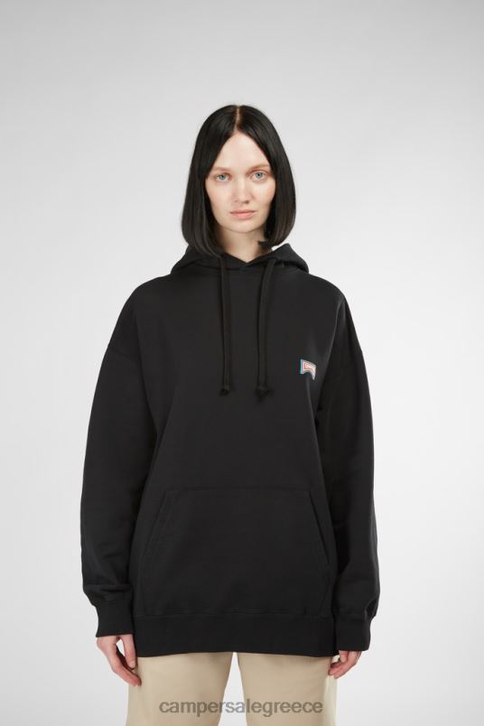 Νέες παραλαβές κουκούλα με φούτερ μαύρο και πορτοκαλί unisex Camper V20TF1832 μαύρος