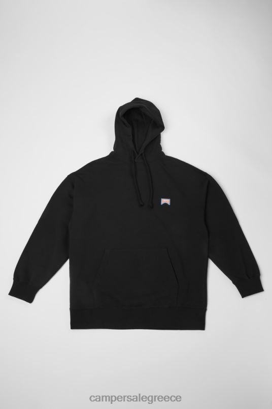 Νέες παραλαβές κουκούλα με φούτερ μαύρο και πορτοκαλί unisex Camper V20TF1832 μαύρος