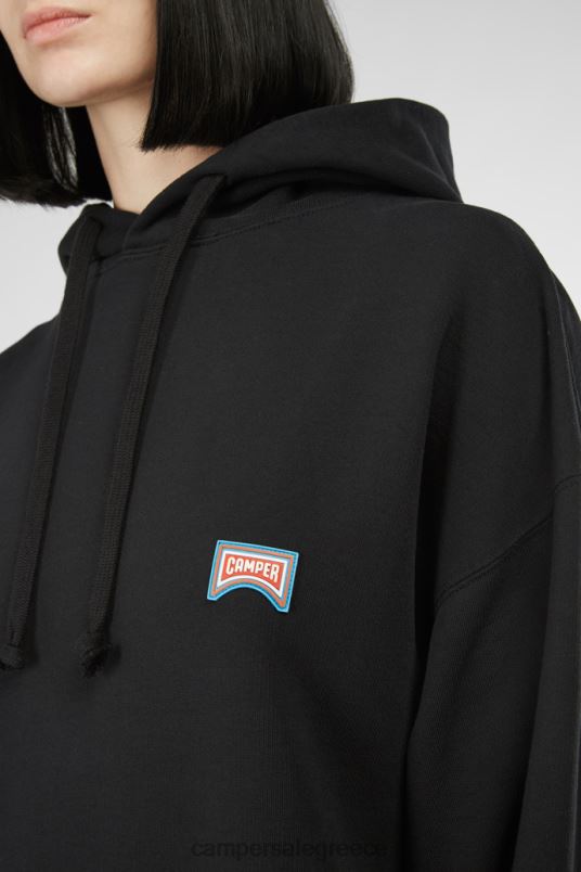 Νέες παραλαβές κουκούλα με φούτερ μαύρο και πορτοκαλί unisex Camper V20TF1832 μαύρος