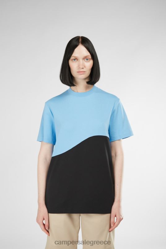 μπλουζάκι με σχέδιο μπλε και μαύρο unisex μπλουζάκι Camper V20TF1836 μπλε