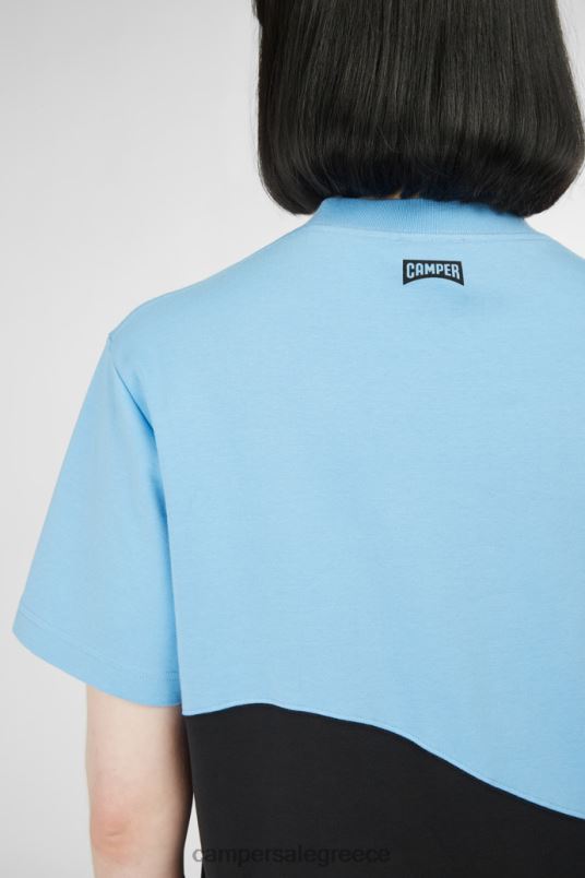μπλουζάκι με σχέδιο μπλε και μαύρο unisex μπλουζάκι Camper V20TF1836 μπλε