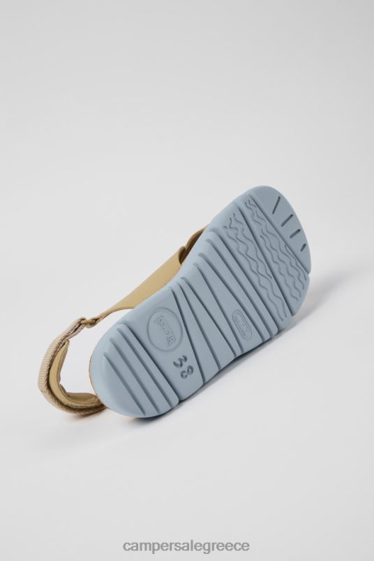 Αποκλειστικά γυναικεία σανδάλια από δέρμα και υφασμάτινα ρουγκα μπεζ Camper V20TF869 μπεζ