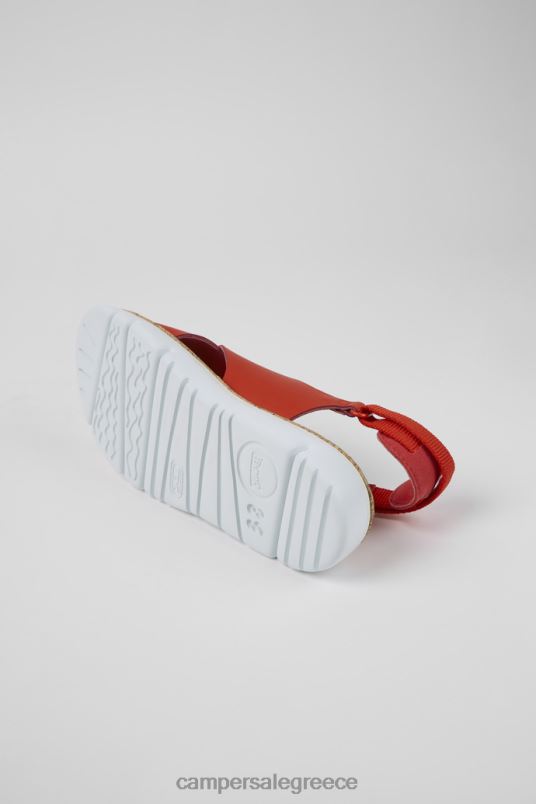 αποκλειστικά γυναικεία πέδιλα από δέρμα και υφασμάτινα κόκκινα ρόγκα Camper V20TF870 το κόκκινο