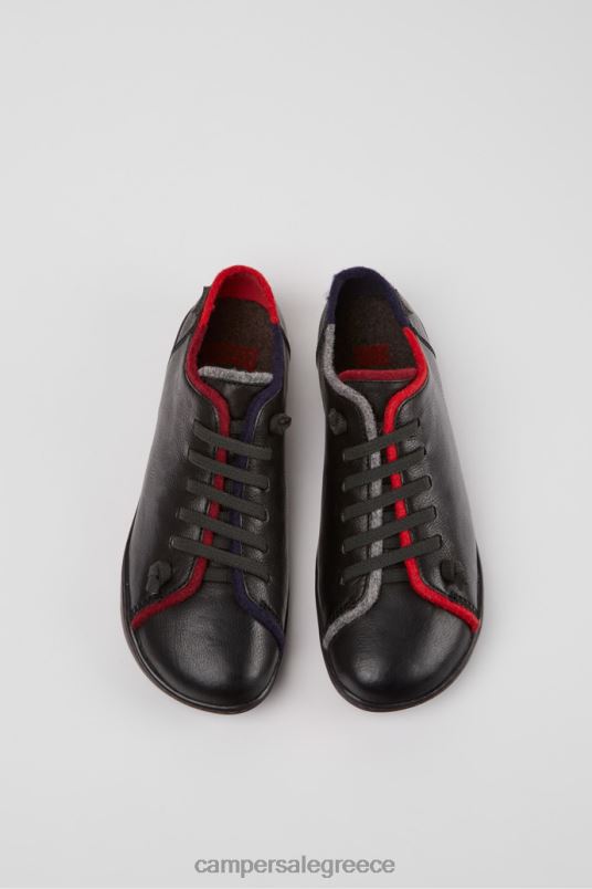 δίδυμα μαύρα δερμάτινα και μάλλινα παπούτσια για γυναίκες νέες αφίξεις Camper V20TF892 μαύρος