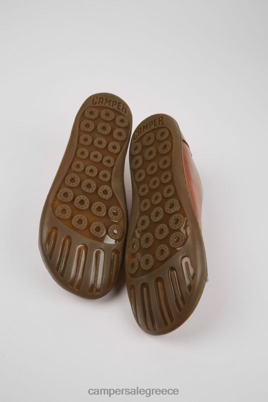 σχέδιο δίδυμα καφέ και μπλε δερμάτινα παπούτσια για γυναίκες Camper V20TF893 καφέ