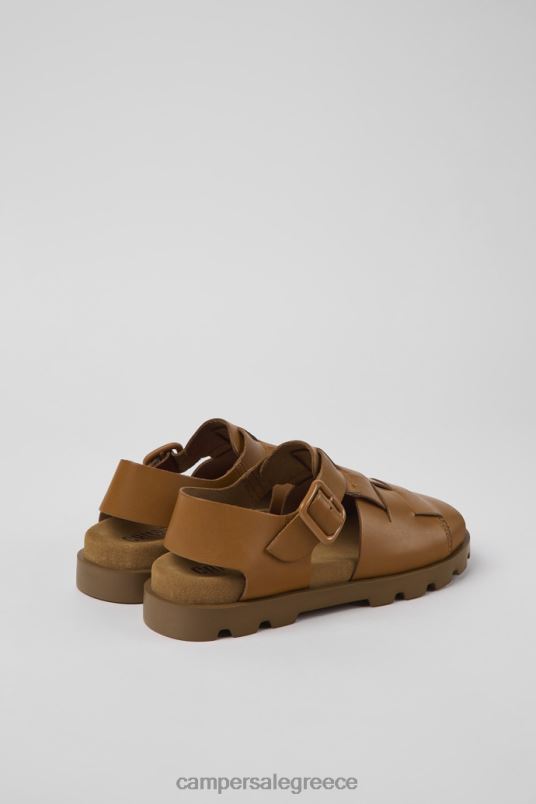 σανδάλι brutus καφέ δερμάτινα σανδάλια αποκλειστικά για γυναίκες Camper V20TF849 καφέ