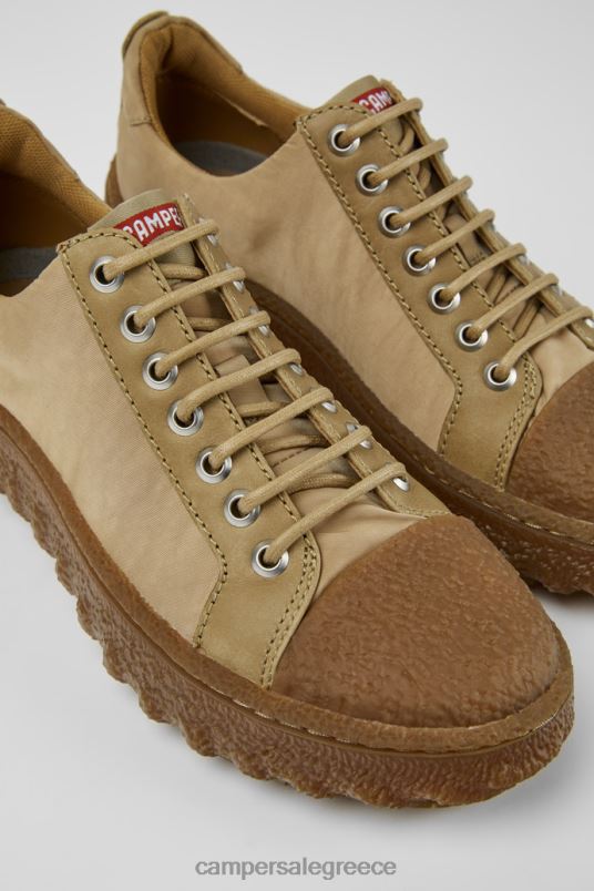 αποκλειστικά γυναικεία παπούτσια από ύφασμα και δερμάτινα μπεζ michelin εδάφους Camper V20TF891 μπεζ