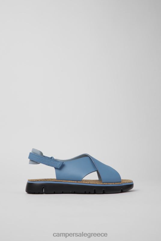 Σχεδίαση γυναικεία πέδιλα από δέρμα και υφασμάτινα μπλε oruga Camper V20TF868 μπλε