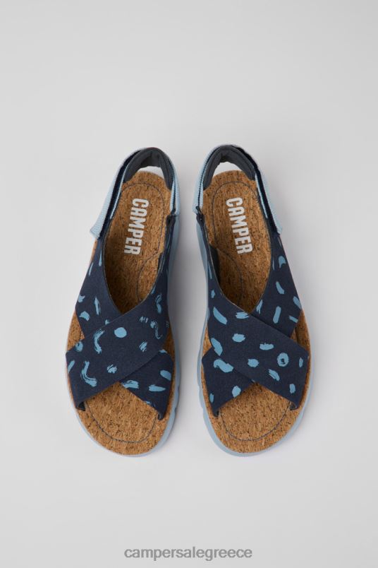 Σχεδιασμός oruga πολύχρωμα nubuck και υφασμάτινα σανδάλια για γυναίκες Camper V20TF871 πολύχρωμος