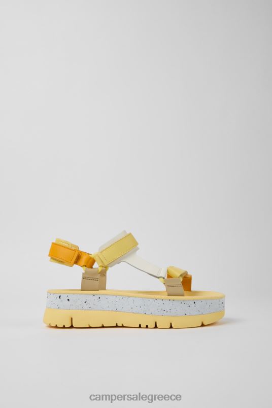 αποκλειστικά γυναικεία πολύχρωμα δερμάτινα σανδάλια oruga up Camper V20TF855 πολύχρωμος