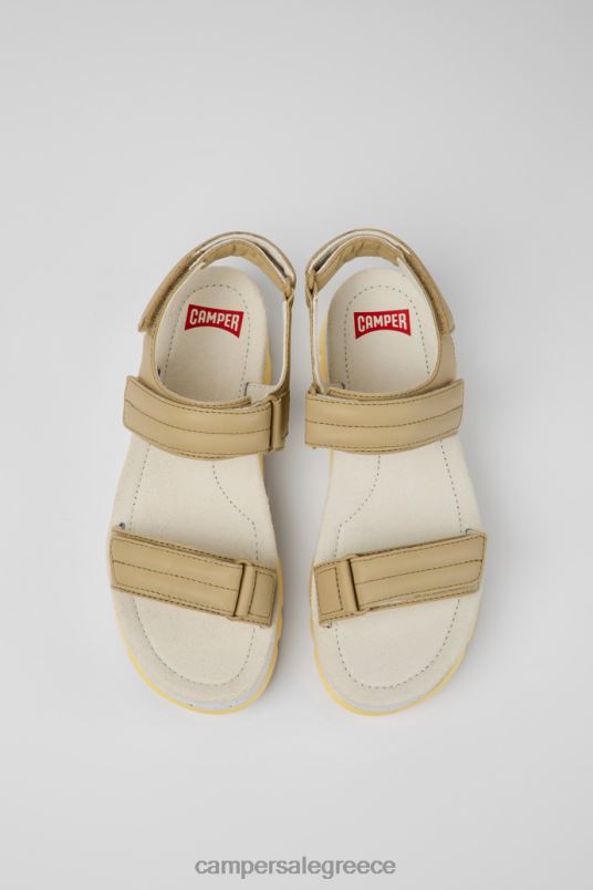 Σχεδιασμός πέδιλα από δέρμα oruga up μπεζ για γυναίκες Camper V20TF857 μπεζ