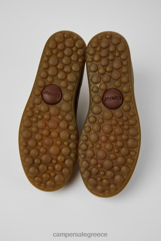 αποκλειστικά δερμάτινα αθλητικά παπούτσια pelotas καφέ για γυναίκες Camper V20TF902 καφέ