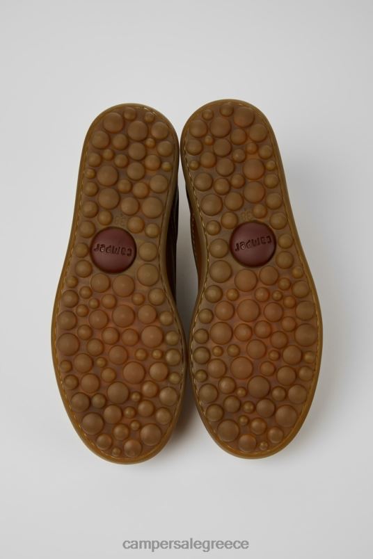 Σχεδιασμός pelotas καφέ δερμάτινα αθλητικά παπούτσια για γυναίκες Camper V20TF904 καφέ