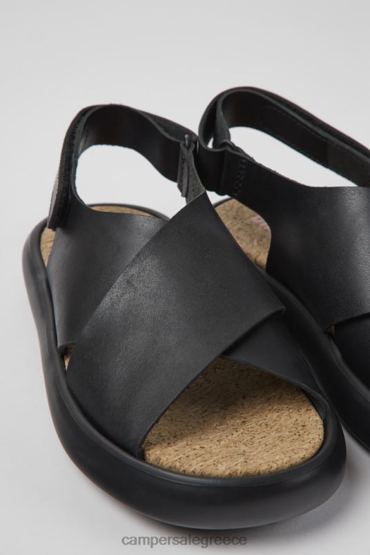 σχέδιο pelotas flota μαύρα δερμάτινα σανδάλια για γυναίκες Camper V20TF872 μαύρος