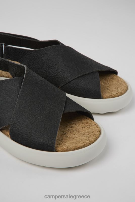 σχέδιο pelotas flota ασπρόμαυρα δερμάτινα σανδάλια για γυναίκες Camper V20TF876 μαύρος