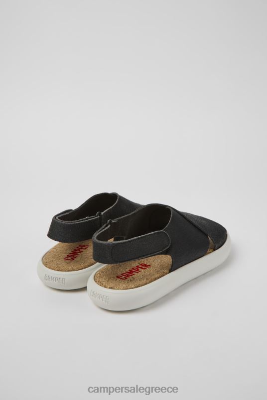 σχέδιο pelotas flota ασπρόμαυρα δερμάτινα σανδάλια για γυναίκες Camper V20TF876 μαύρος