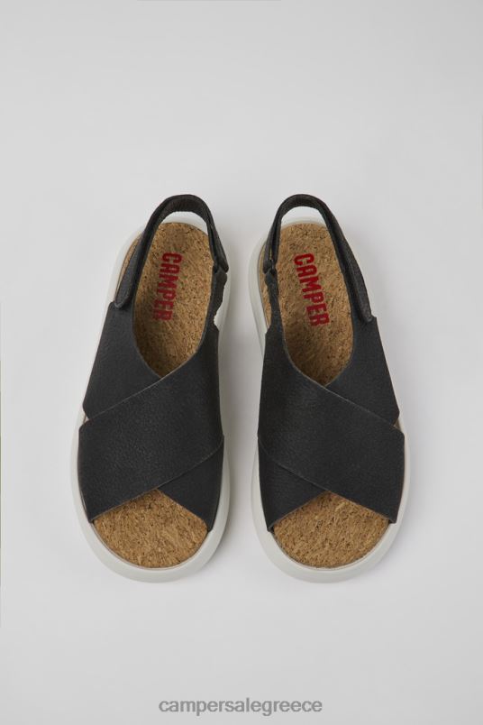 σχέδιο pelotas flota ασπρόμαυρα δερμάτινα σανδάλια για γυναίκες Camper V20TF876 μαύρος