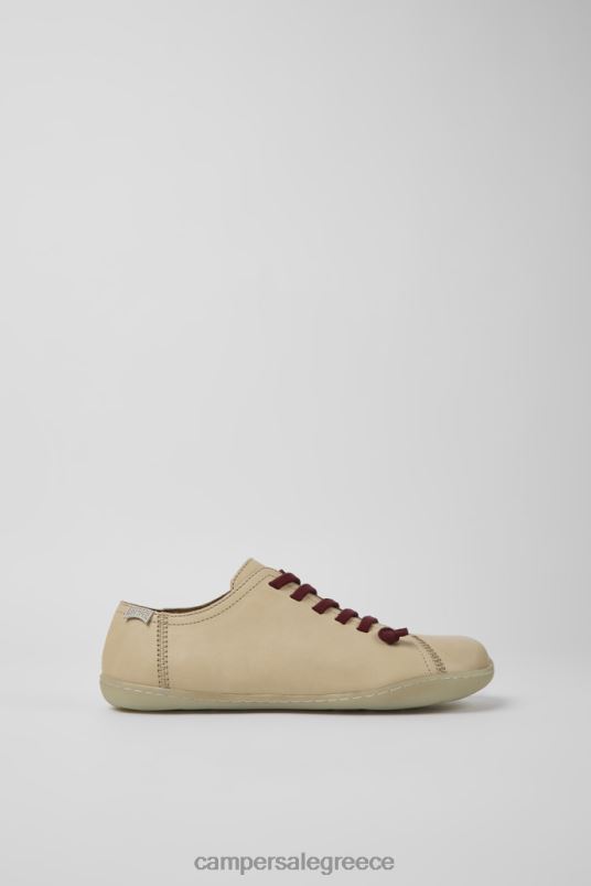 Σχεδιασμός peu μπεζ δερμάτινα παπούτσια για γυναίκες Camper V20TF880 μπεζ