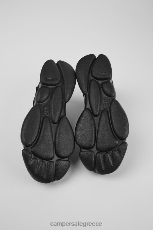 Γυναικεία πάνινα παπούτσια από μαύρο καρστ δέρμα και ύφασμα νέες αφίξεις Camper V20TF647 μαύρος