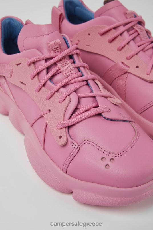 Γυναικεία πάνινα παπούτσια σε ροζ καρστ δέρμα και ύφασμα νέες αφίξεις Camper V20TF648 ροζ