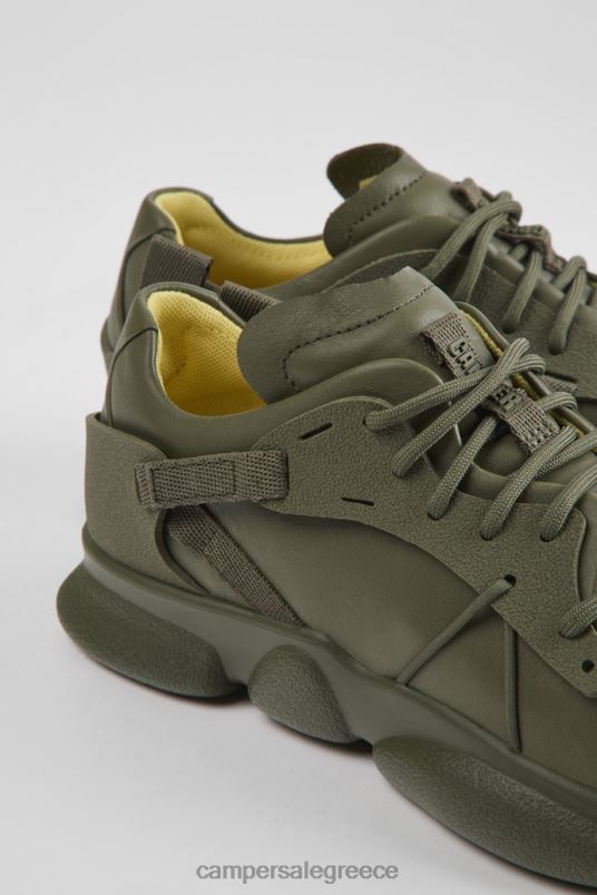 αποκλειστικά γυναικεία πάνινα παπούτσια από πράσινο καρστικό δέρμα και ύφασμα Camper V20TF649 πράσινος