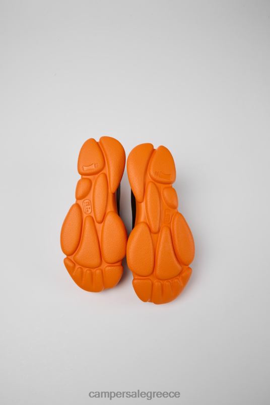 Αποκλειστικά γυναικεία παπούτσια καρστ, μαύρα και πορτοκαλί δέρμα Camper V20TF770 μαύρος