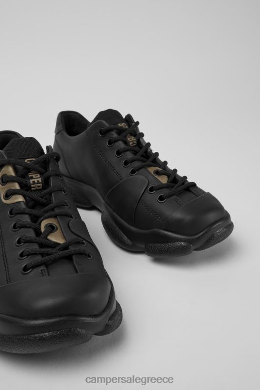 Σχεδιασμός καρστ μαύρα δερμάτινα παπούτσια για γυναίκες Camper V20TF786 μαύρος