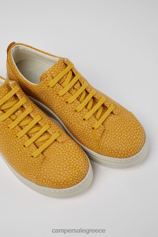 δερμάτινα πάνινα παπούτσια σε κίτρινο-μπεζ σχέδιο Camper V20TF792 κίτρινος
