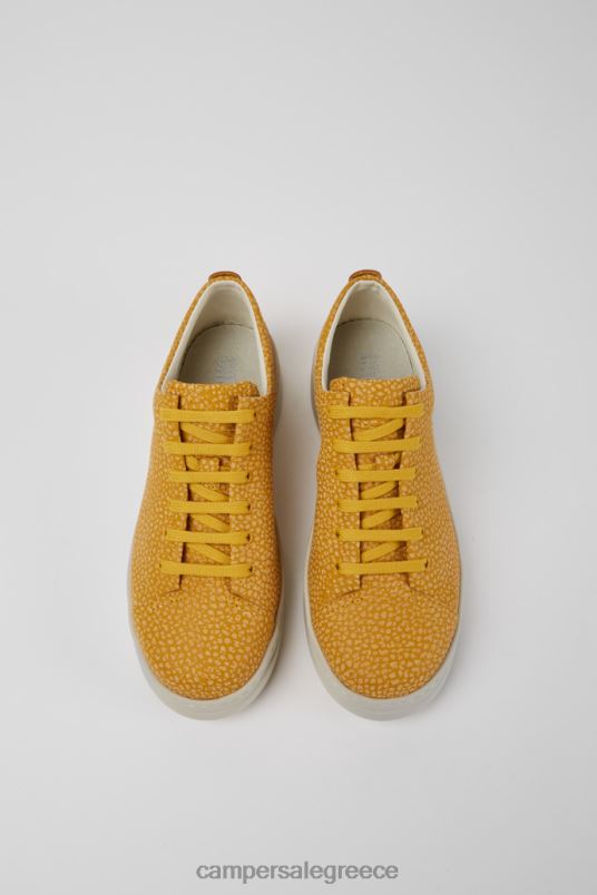 δερμάτινα πάνινα παπούτσια σε κίτρινο-μπεζ σχέδιο Camper V20TF792 κίτρινος