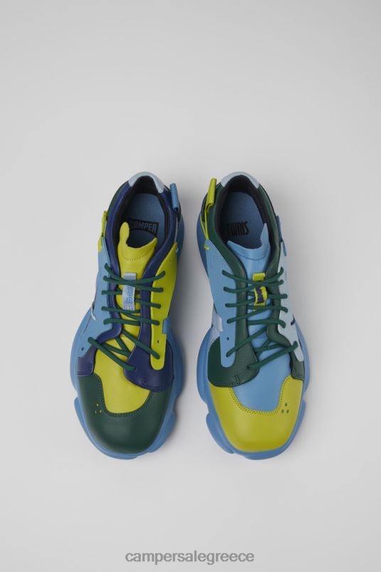 design δίδυμα πολύχρωμα δερμάτινα και υφασμάτινα αθλητικά παπούτσια για γυναίκες Camper V20TF650 πολύχρωμος