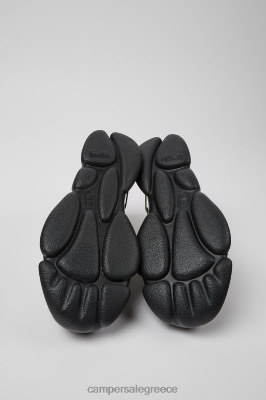 design δίδυμα γκρι κίτρινα και μαύρα δερμάτινα αθλητικά παπούτσια για γυναίκες Camper V20TF715 γκρί