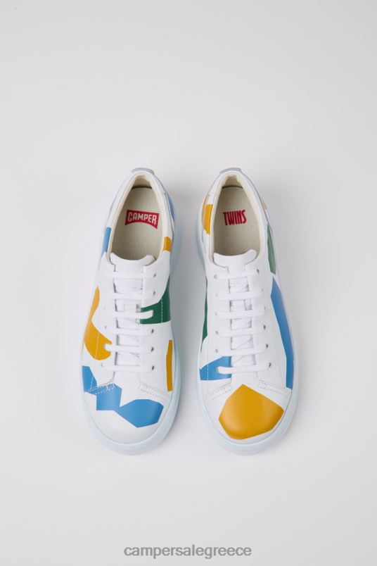design δίδυμα δερμάτινα πάνινα παπούτσια σε λευκό εμπριμέ για γυναίκες Camper V20TF733 άσπρο