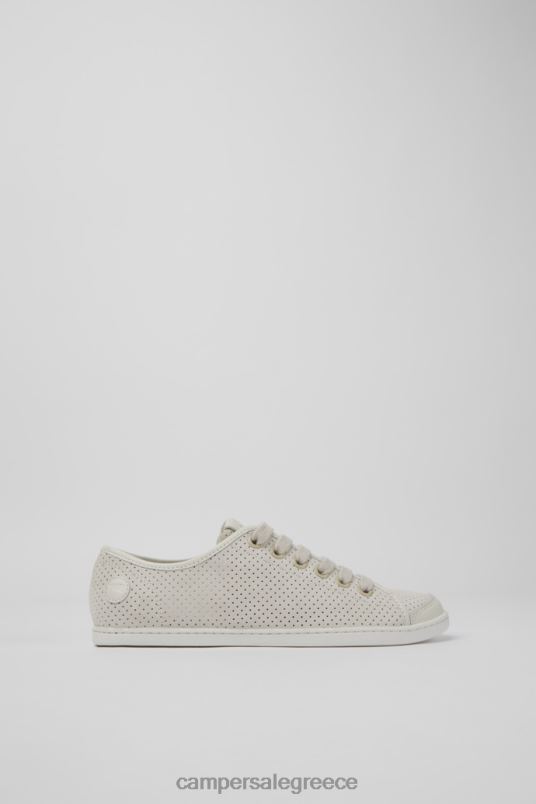 design uno μπεζ και λευκά δερμάτινα αθλητικά παπούτσια για γυναίκες Camper V20TF191 μπεζ