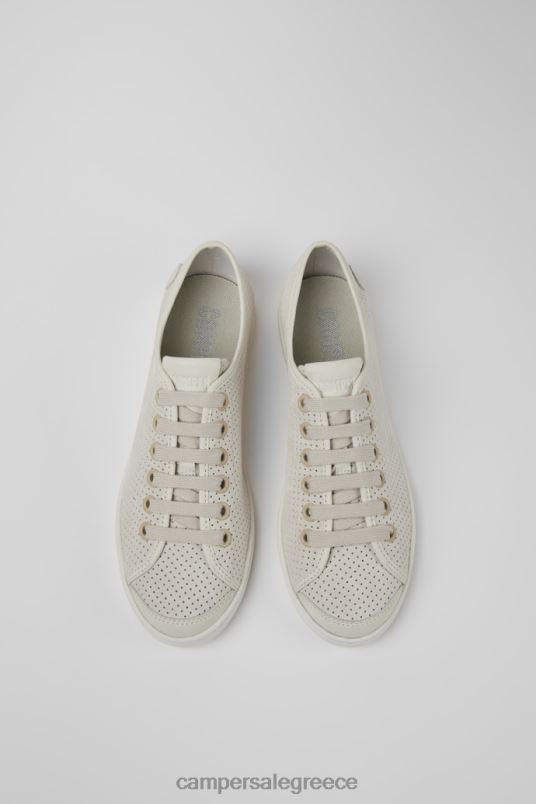 design uno μπεζ και λευκά δερμάτινα αθλητικά παπούτσια για γυναίκες Camper V20TF191 μπεζ