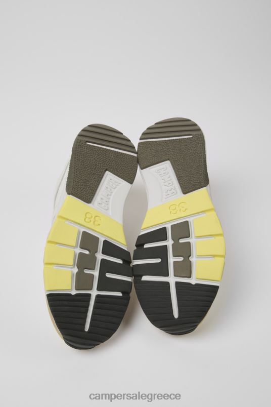 drift λευκά και μπεζ υφασμάτινα και δερμάτινα πάνινα παπούτσια αποκλειστικά για γυναίκες Camper V20TF723 άσπρο